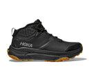 HOKA Transport Hike GTX men's hiking shoe in Black/Black, lateral side view