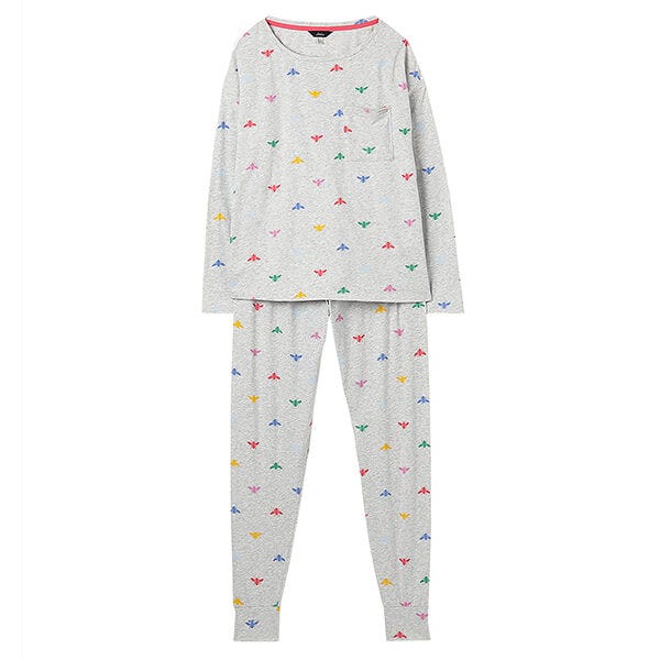 Joules Dreamley Long Sleeve Jersey Pajama Set - Bees - Women's
