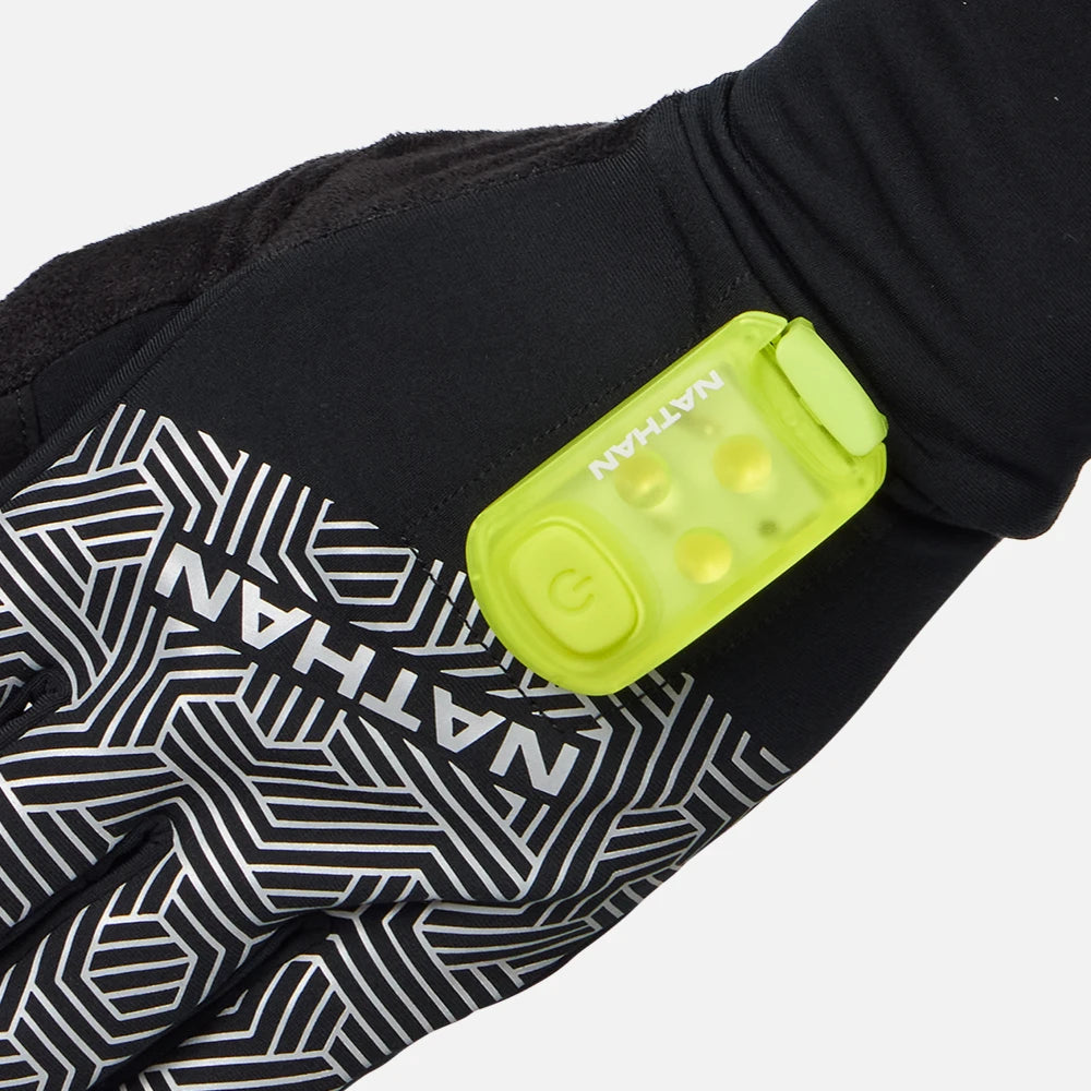 Nathan HyperNight Reflective Gloves 2 reflective hex pattern and cold-weather running feature