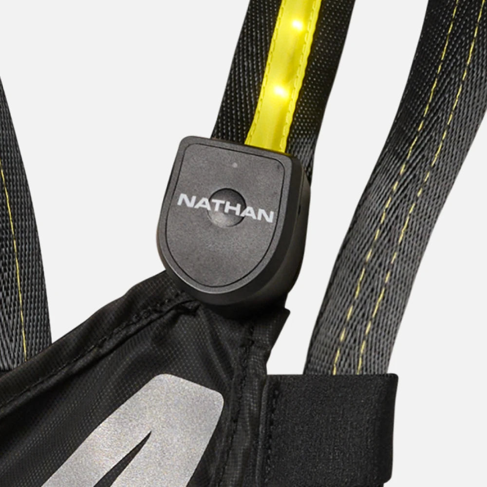 Nathan Laser Light Web Vest RX 2.0 reflective and rechargeable running vest feature