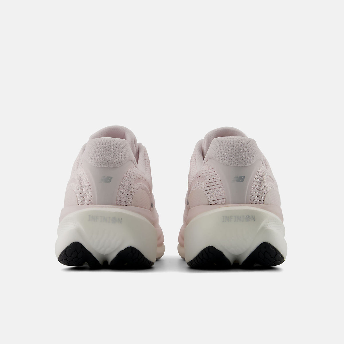 New Balance 1080 v15 Suede women's running shoe in Pink Salt/Pink Granite — rear view