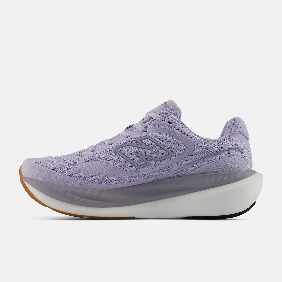 New Balance 1080 v15 Suede women's running shoe in Smoked Violet/Digital Mist — opposite side profile