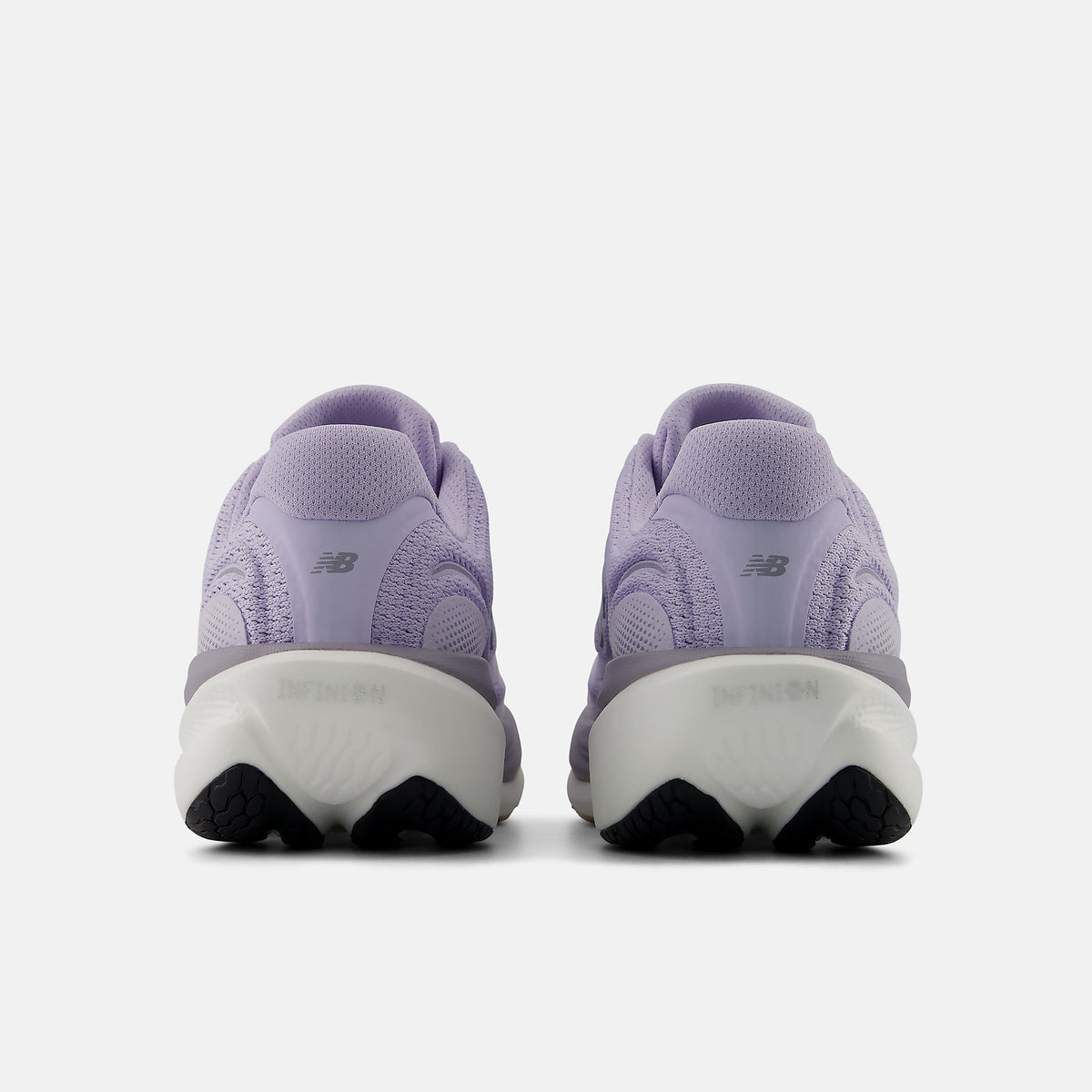New Balance 1080 v15 Suede women's running shoe in Smoked Violet/Digital Mist — rear view