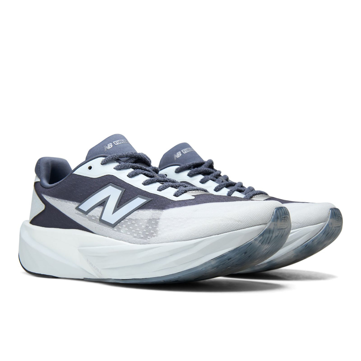 New Balance FuelCell Rebel v5 in Meteorite/White men's running shoe outsole view