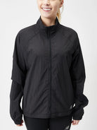 New Balance women's Impact Run Jacket in Black, front view