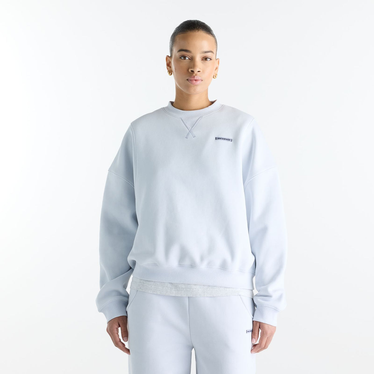 New Balance Sydney Levrone Athletics Crafted Crew in Fresh Air women's front view
