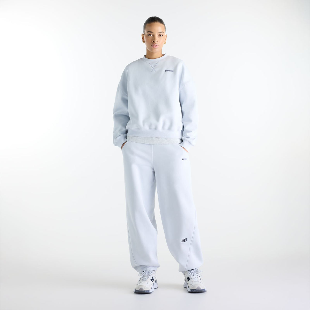 New Balance Sydney Levrone Athletics Crafted Crew in Fresh Air women's back view