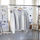 New Balance Sydney Levrone Athletics Crafted Crew in Fresh Air lifestyle view