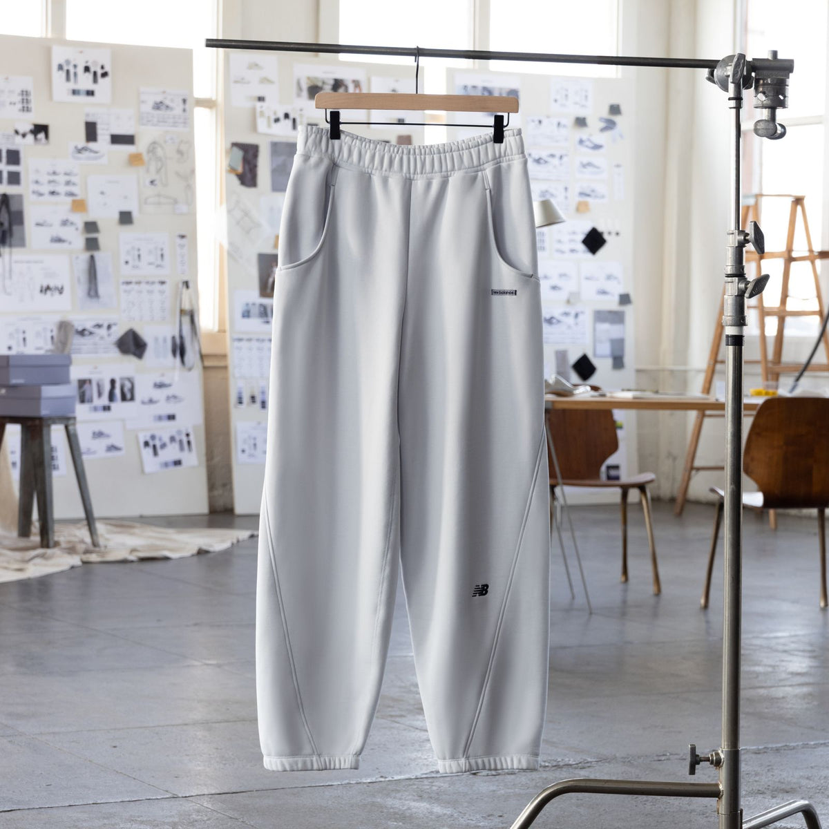 New Balance Sydney Levrone Athletics Crafted Pant in Fresh Air fabric detail