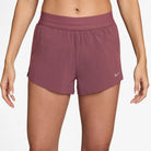 Women's Nike Dri-FIT Mid-Rise 2.5-inch Running Shorts in Pink Rise, front view.