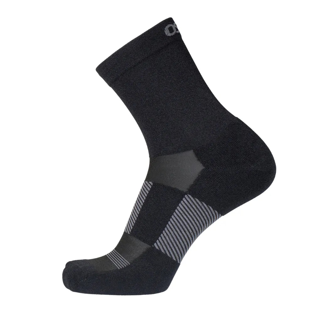 OS1st Thin Air Performance Socks 3/4 Crew in Black, side view