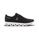 On Cloud 6 women’s shoes in Black/White — side profile.