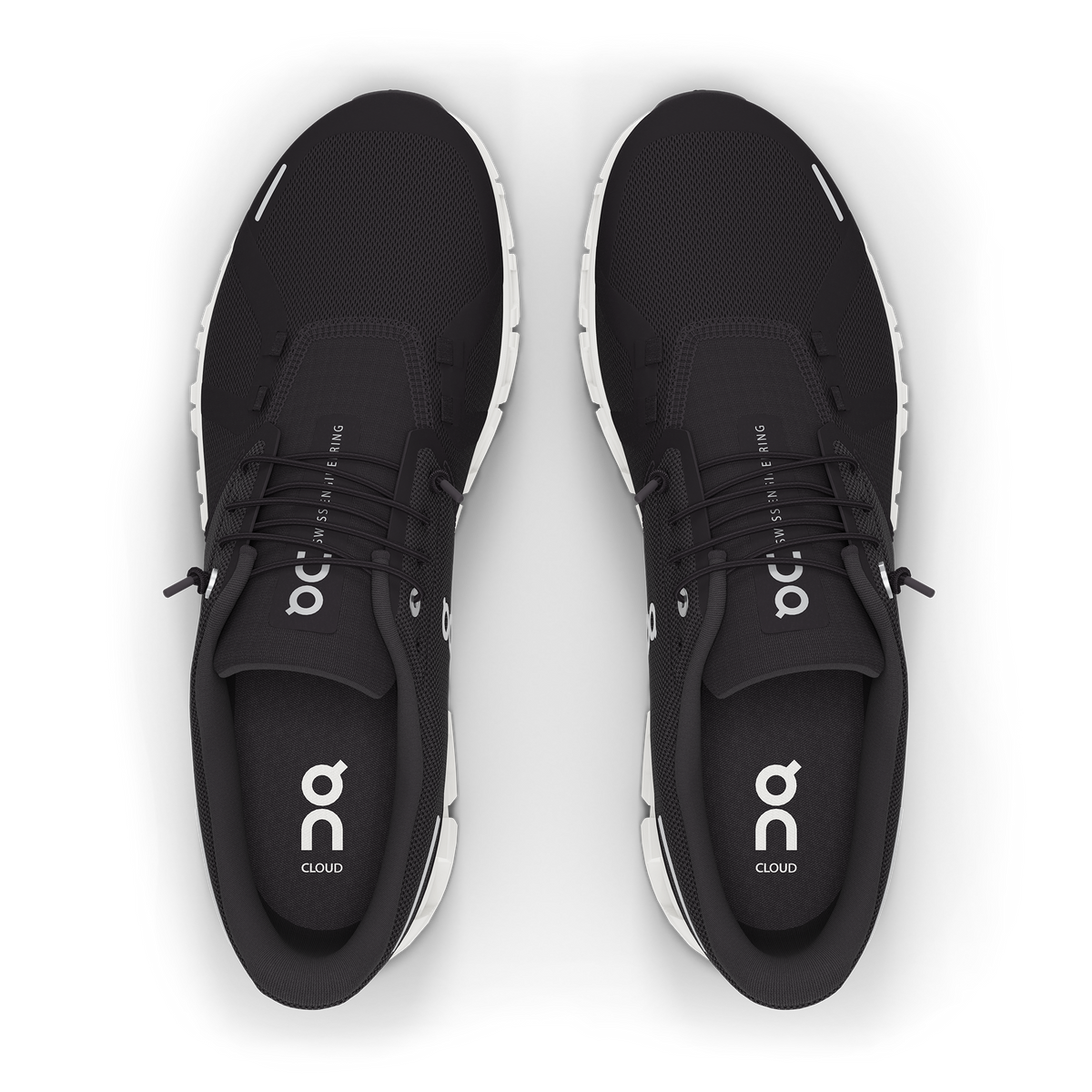 On Cloud 6 women’s shoes in Black/White — top view.