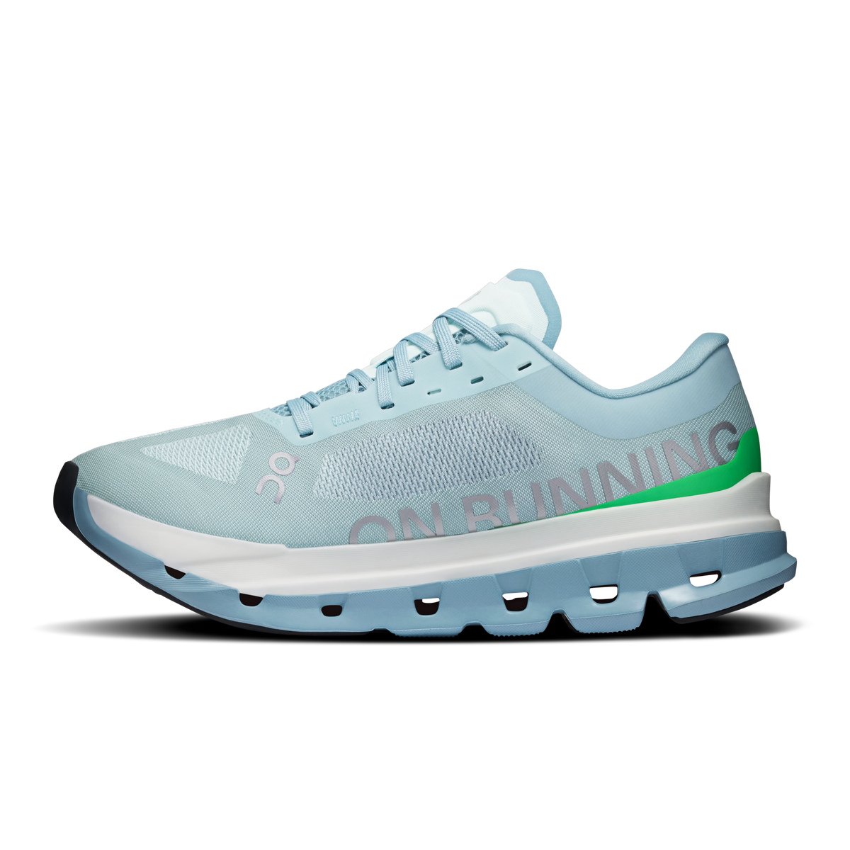 On Cloudflow 5 in Flurry/Wash women's running shoe outsole view