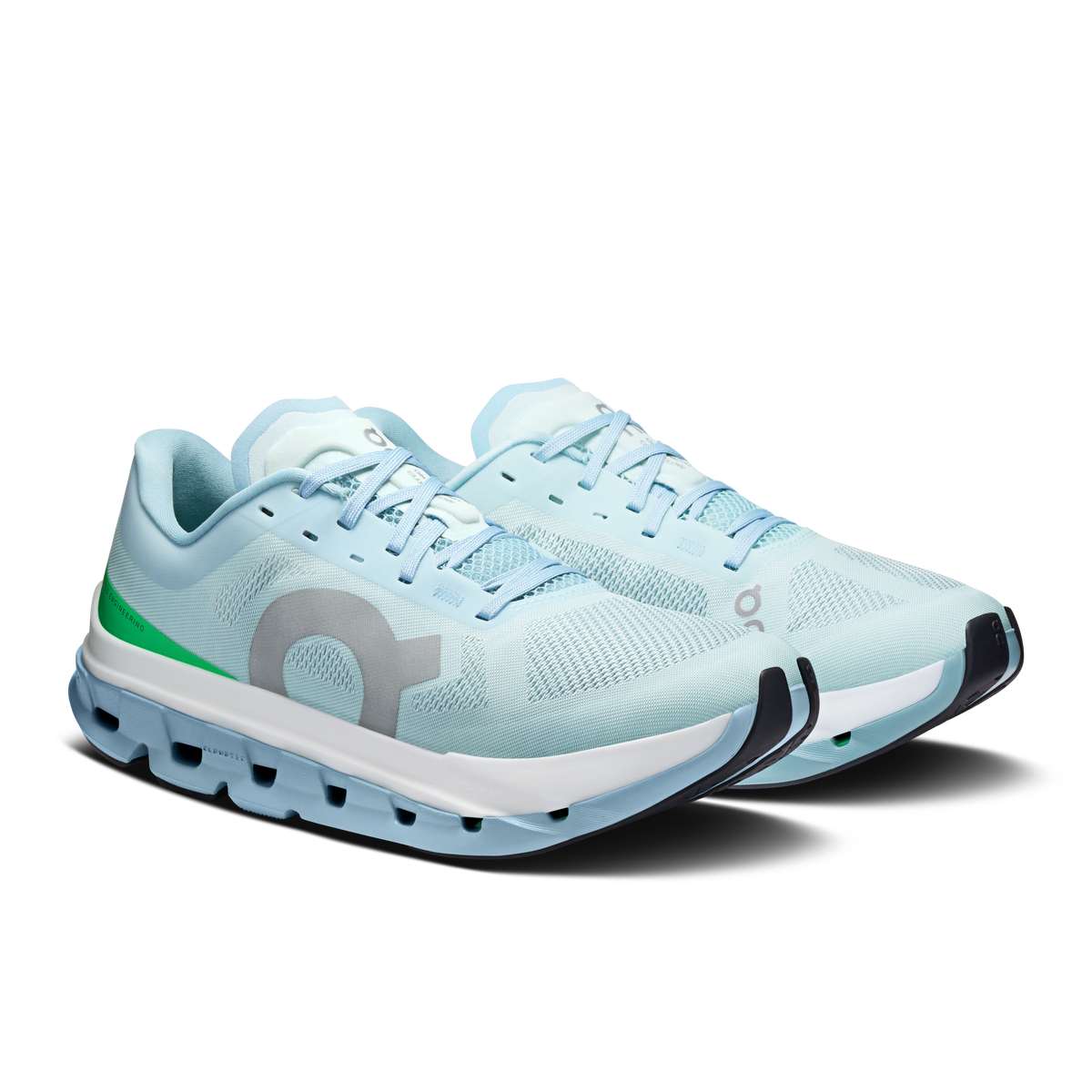 On Cloudflow 5 in Flurry/Wash women's running shoe angled view