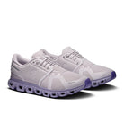 Women's On Cloud 6 in Ether/Tyrian, three-quarter view