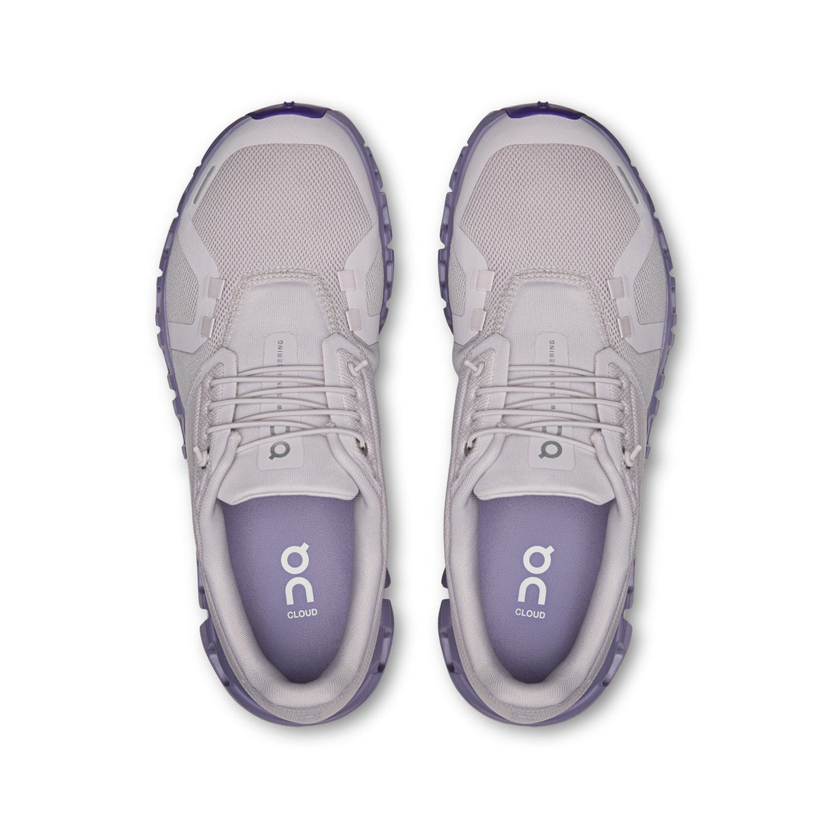 Women's On Cloud 6 in Ether/Tyrian, top view