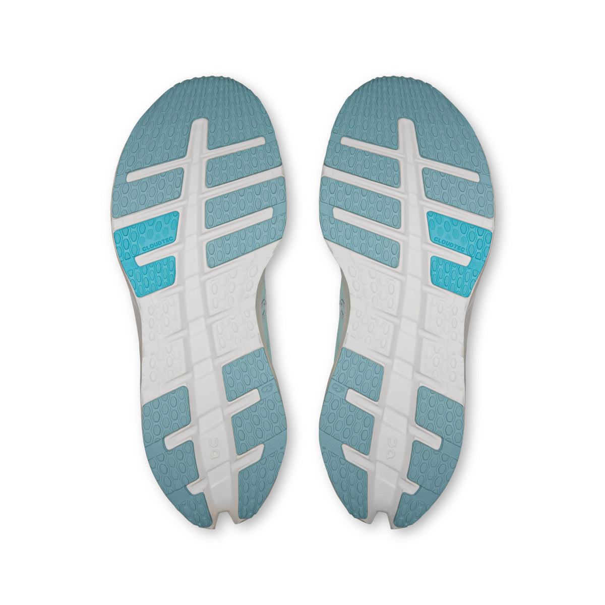 On Running Cloudrunner 3 men's running shoe in Flurry/Cascade — outsole view of the pair