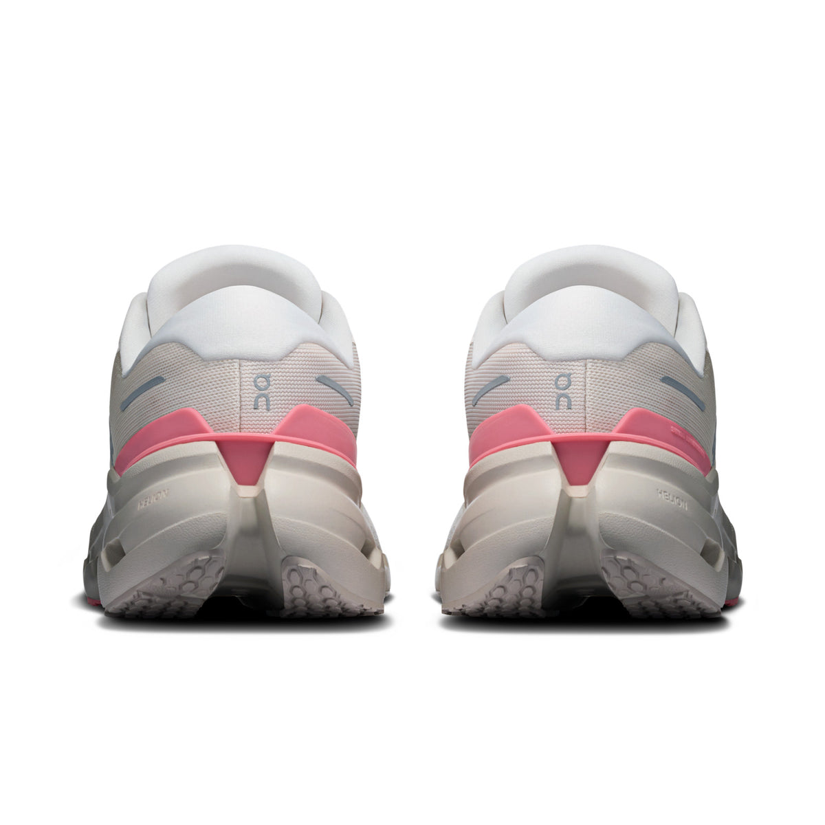 On Running Cloudrunner 3 women's running shoe in Oyster/Camellia — rear view of the pair