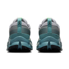 On Running Cloudsurfer Trail 2 men's trail running shoe in Platinum/Tide — rear view of the pair