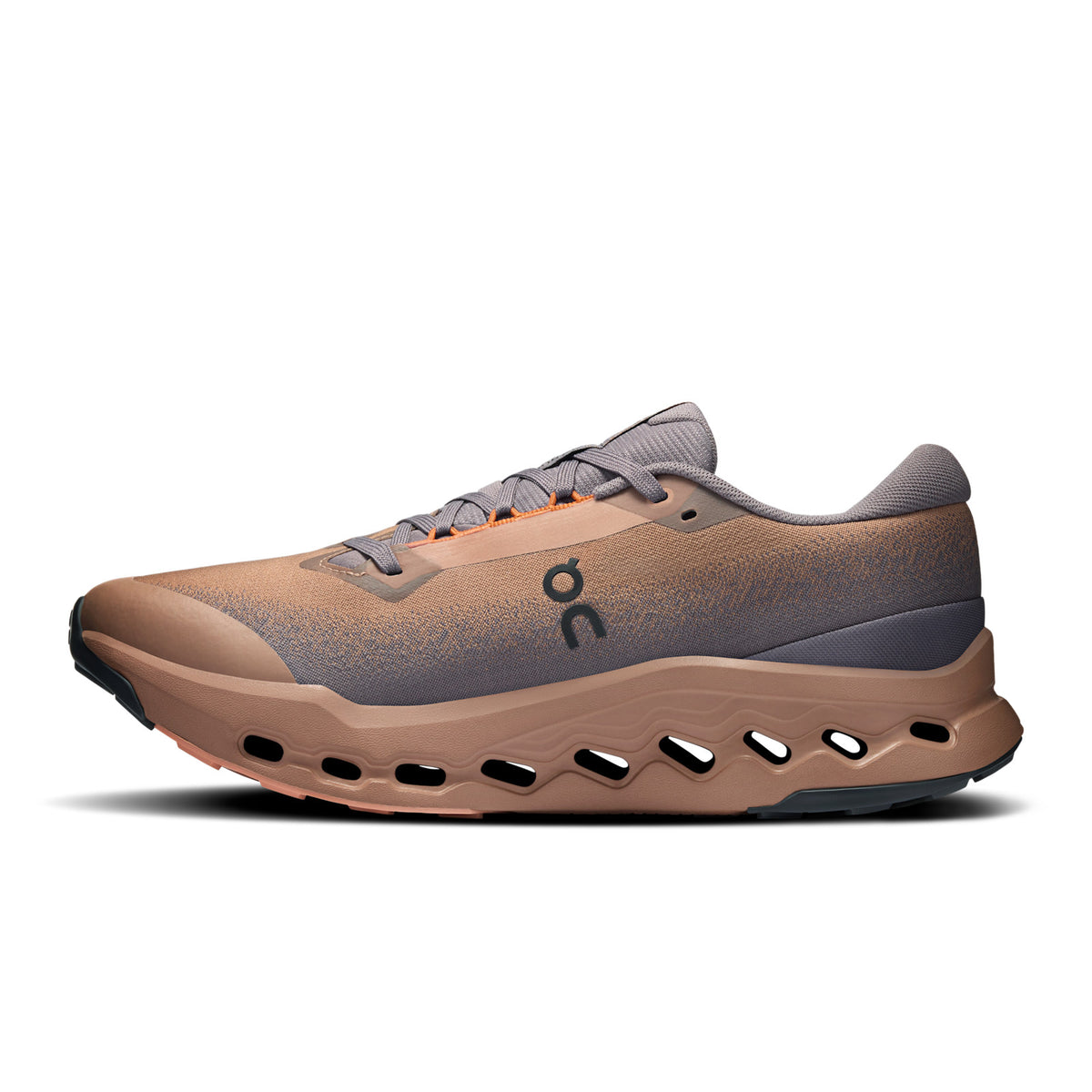 On Running Cloudsurfer Trail 2 Waterproof men's trail running shoe in Portobello/Pebble — opposite side profile