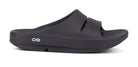 Oofos Ooahh Slide. Black. Lateral view.