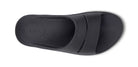 Oofos Ooahh Slide. Black. Top view.