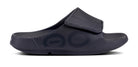 Oofos Ooahh Sport Flex. Black. Lateral view.