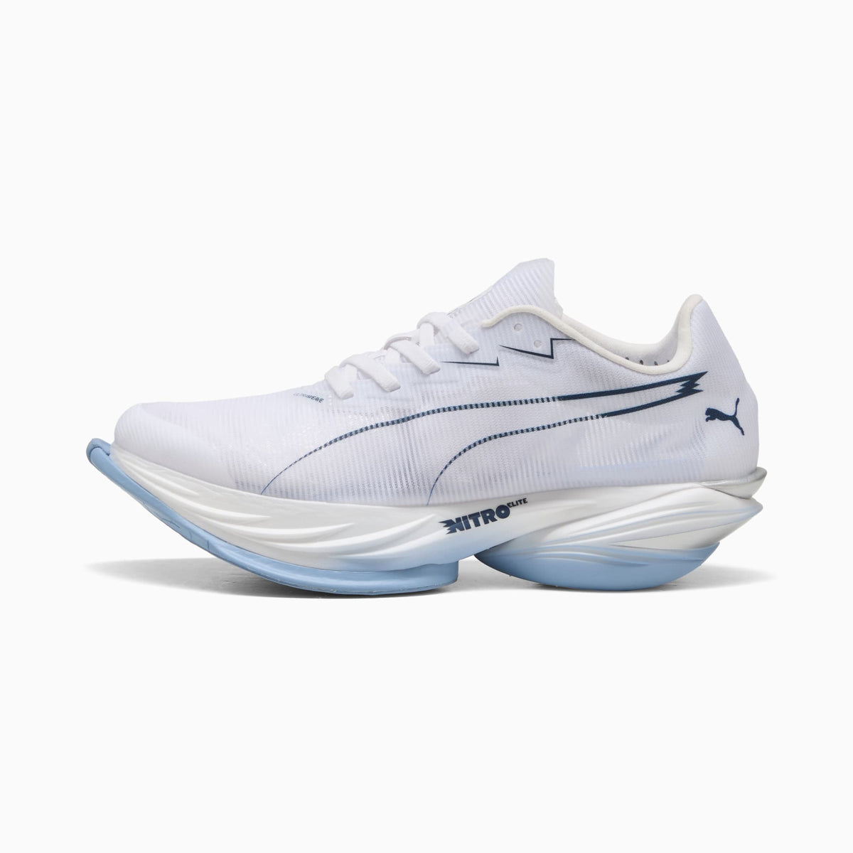 Women's PUMA Fast-R Nitro Elite 3 in White/Blue — product view 1.