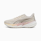 PUMA Velocity NITRO 5 women's running shoe in Alpine Snow/Misty Pink — side profile