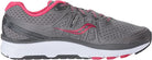 Women's Saucony Echelon 6. Grey upper. White midsole. Medial view.