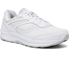 Men's Saucony Echelon Walker 3. White upper. White midsole. Lateral view.