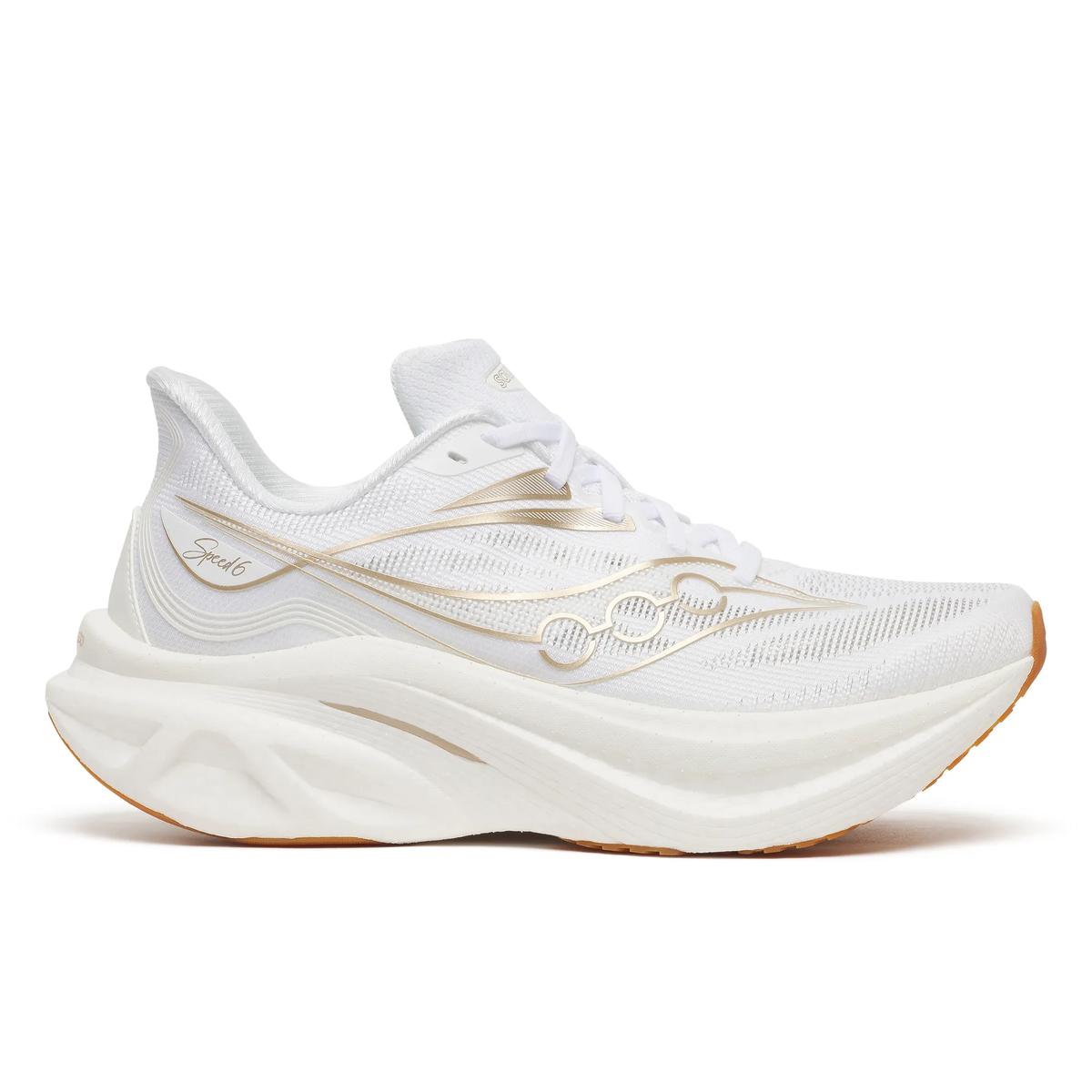 Saucony Endorphin Speed 6 women's White/Aureate lateral profile