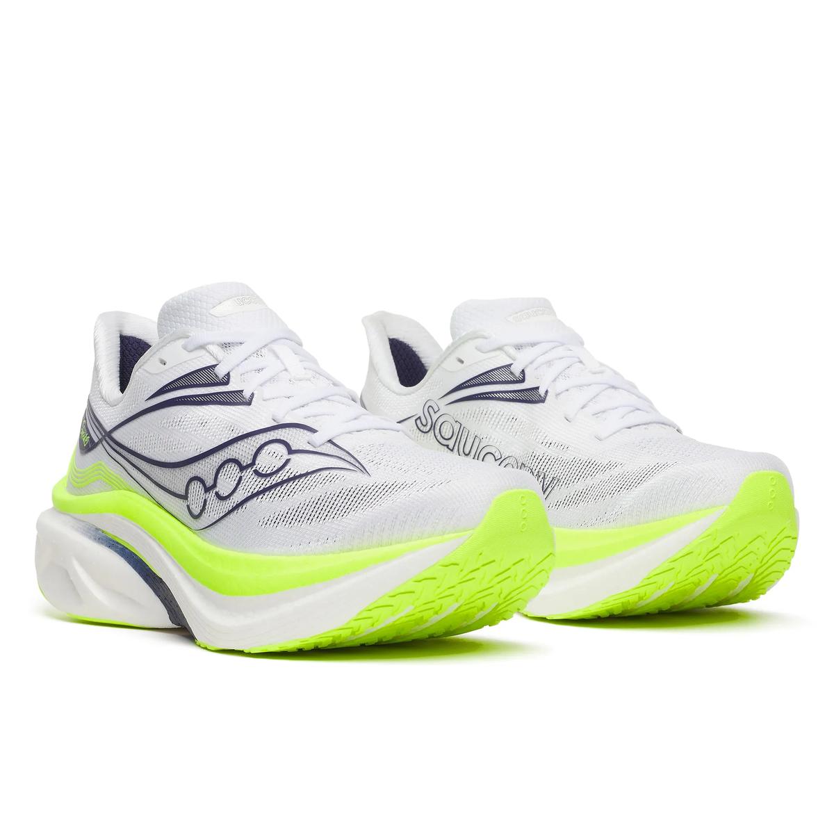 Saucony Endorphin Speed 6 men's White/Citron three-quarter view