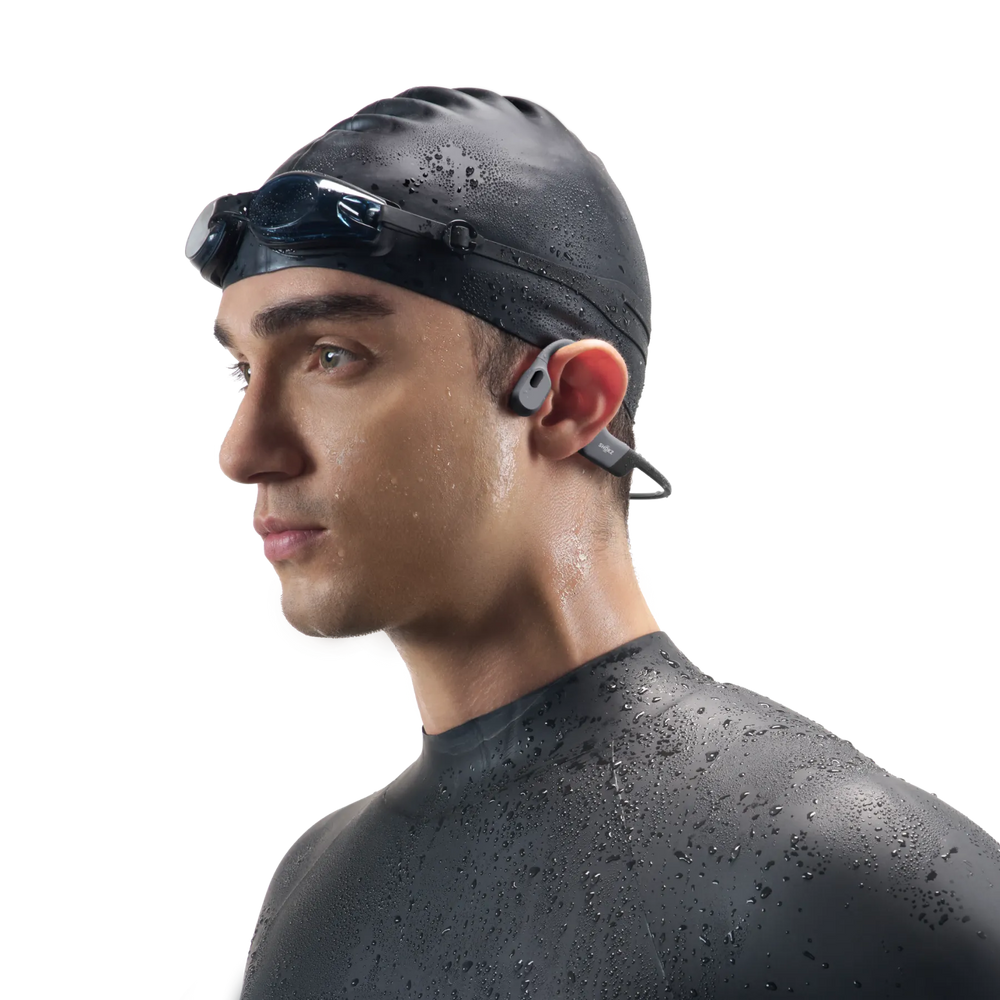 Shokz OpenSwim Pro waterproof bone conduction headphones in Grey, alternate product view 4