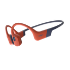 Shokz OpenSwim Pro waterproof bone conduction headphones in Red, three-quarter product view