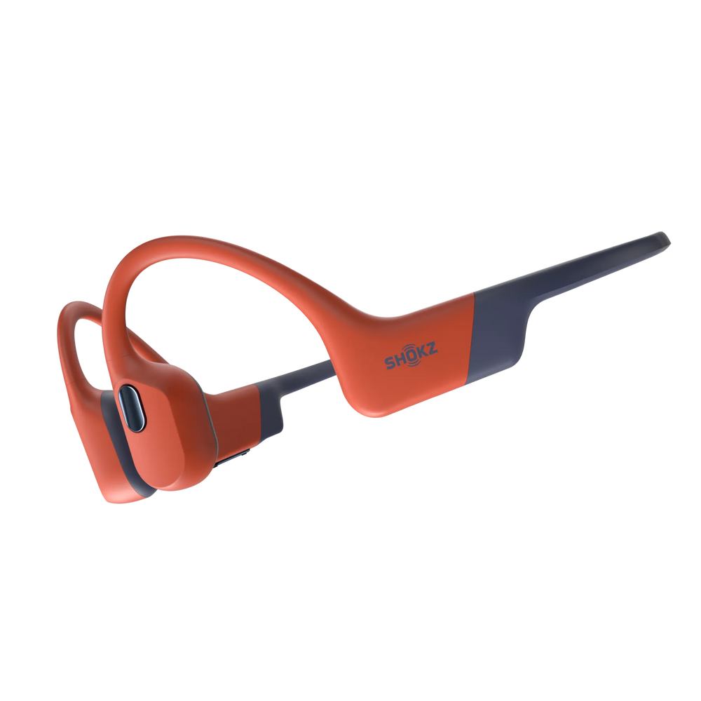 Shokz OpenSwim Pro waterproof bone conduction headphones in Red, alternate product view 2