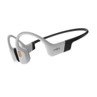 Shokz OpenSwim Pro waterproof bone conduction headphones in White, three-quarter product view