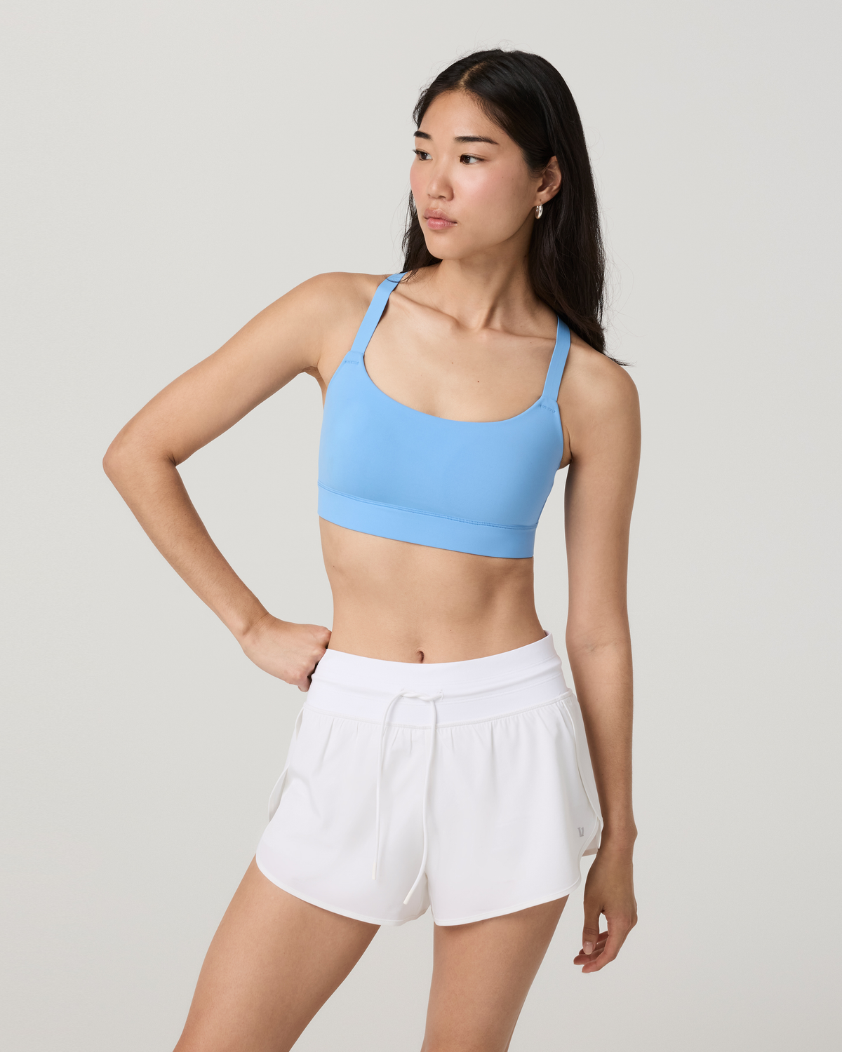 Vuori V1 Bra in Oasis Blue women's high-impact sports bra product view