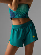 rabbit Fuel n' Fly 4 women's running shorts in Kayaking teal, product view 1