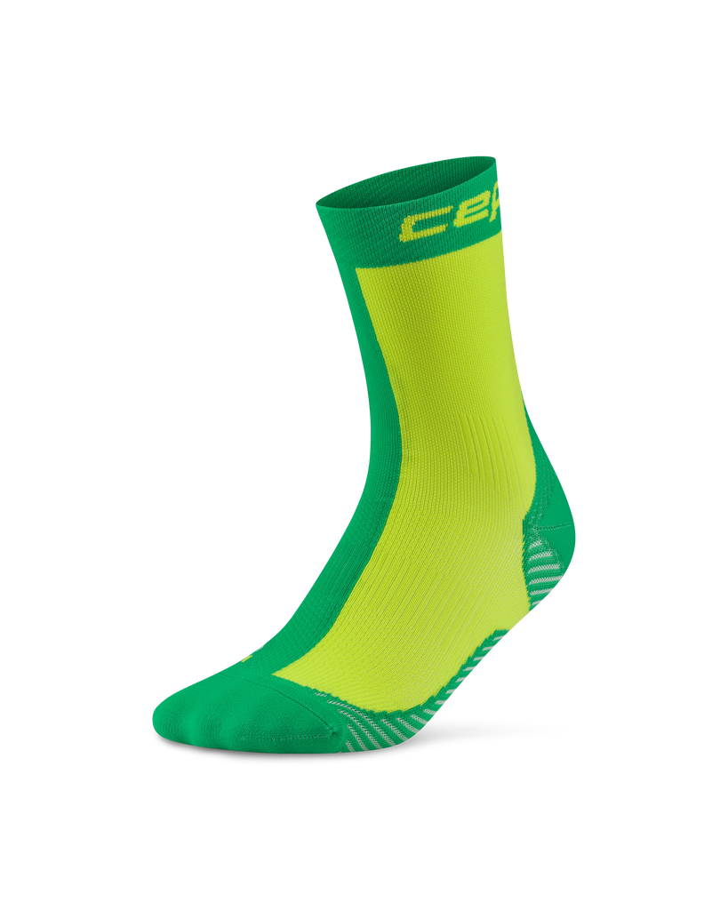 CEP Half & Half Core Run Socks. Yellow/Green.