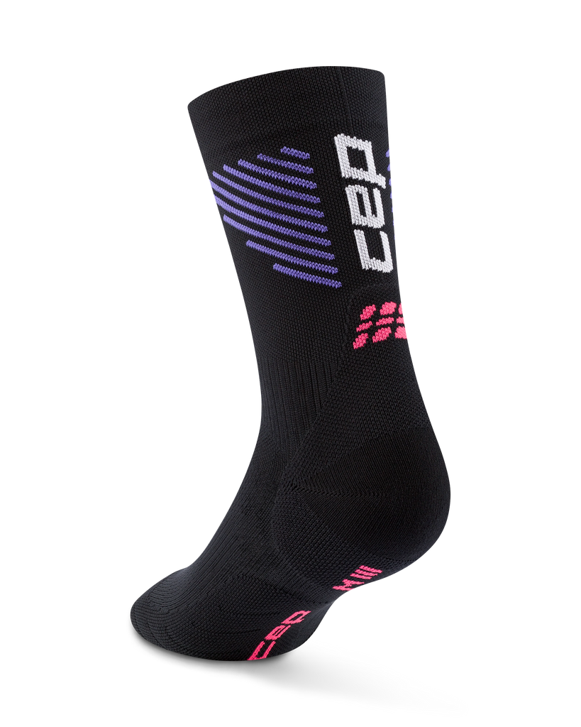 CEP Core Run Vertical Socks. Black.