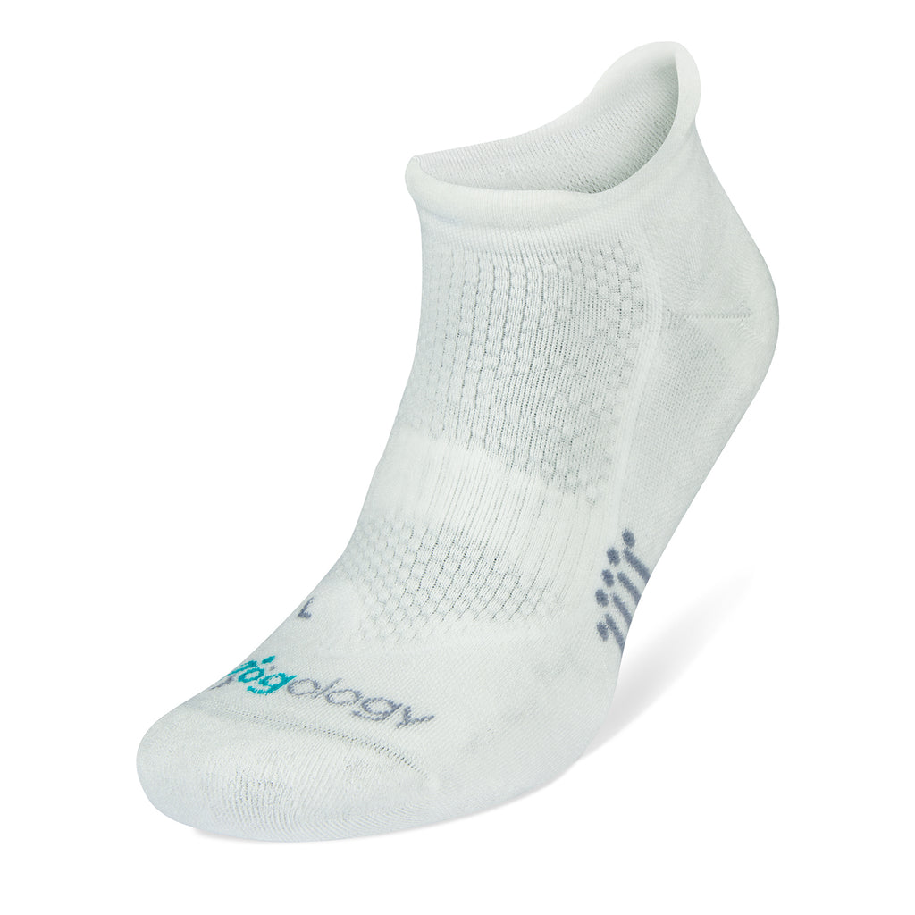 Unisex Jogology socks. High cushion. Now show. White. Front/Lateral view.