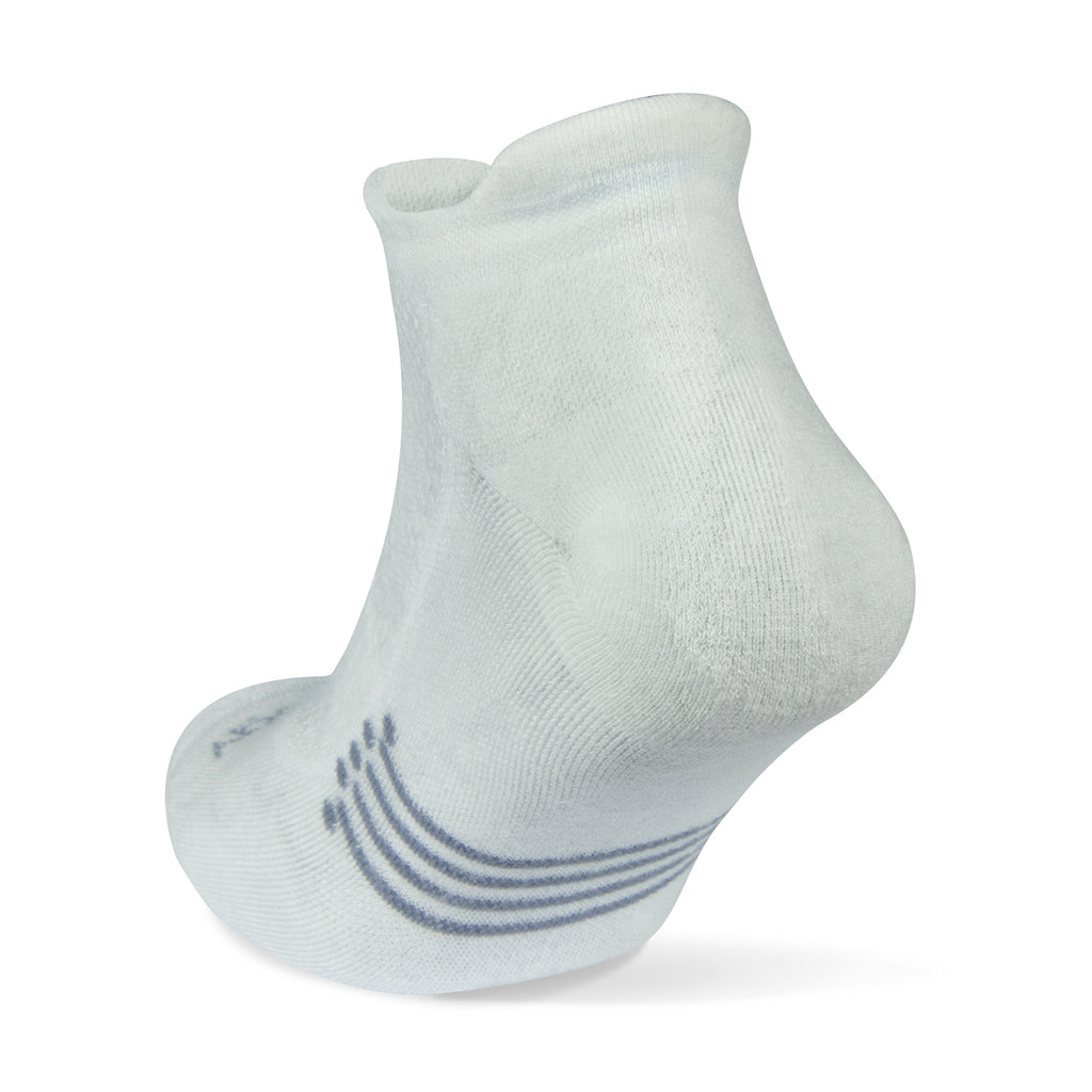 Unisex Jogology socks. High cushion. Now show. White. Rear/Lateral view.