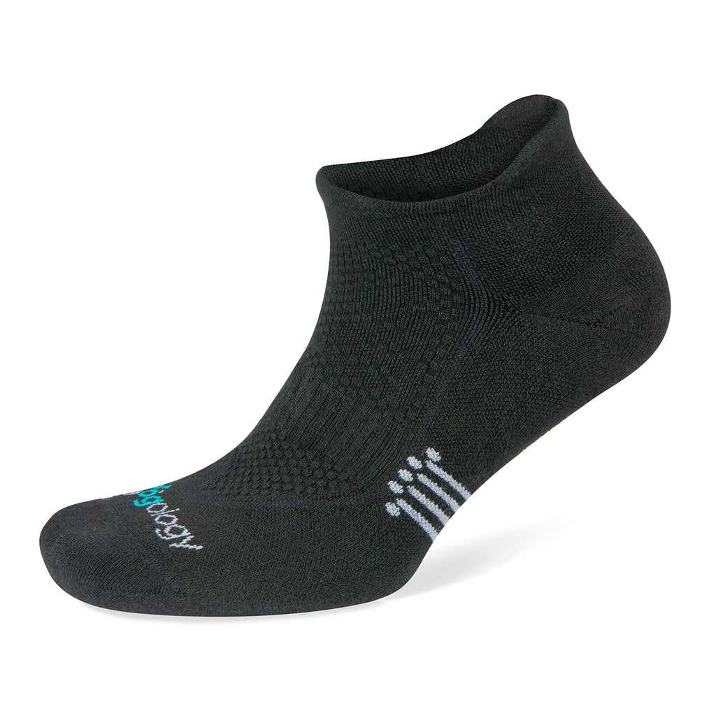 Unisex Jogology socks. High cushion. Now show. Black. Lateral view.