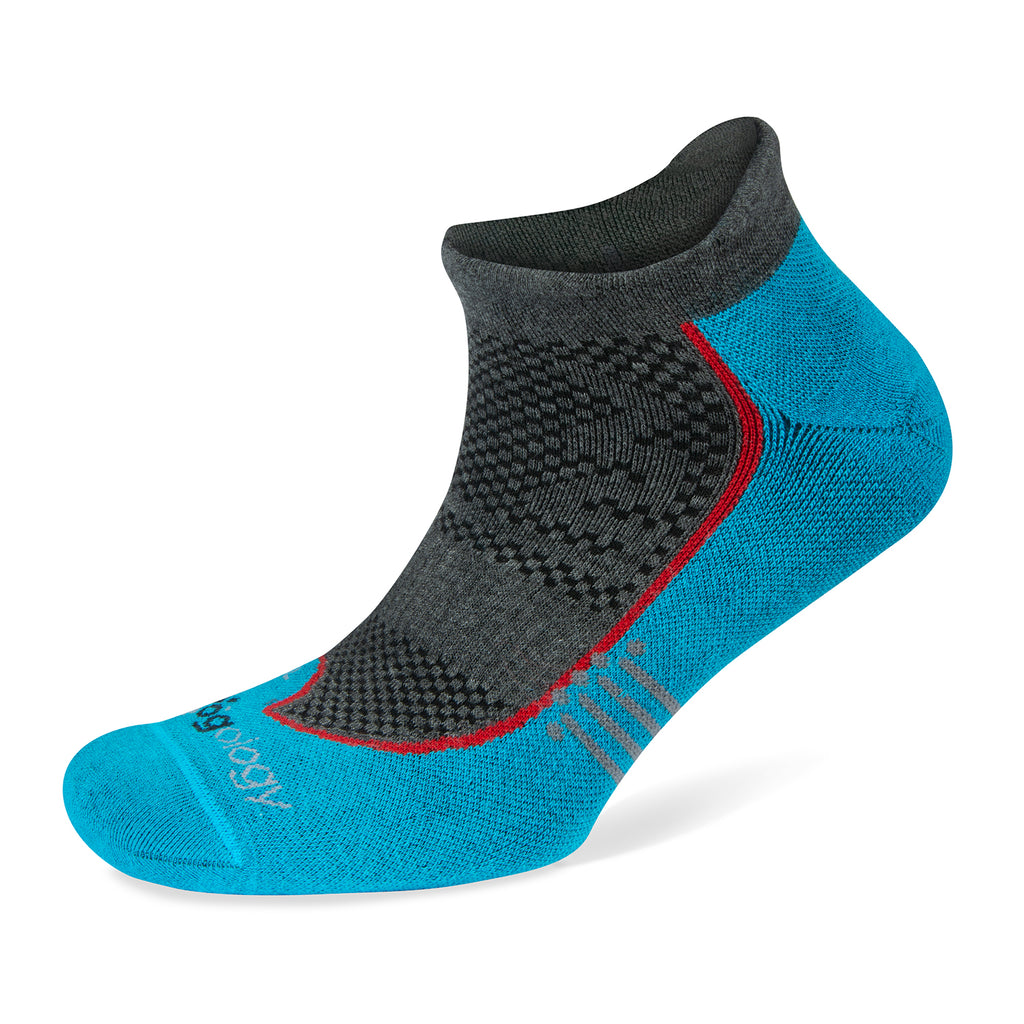 Unisex Jogology socks. High cushion. Now show. Blue. Lateral view.