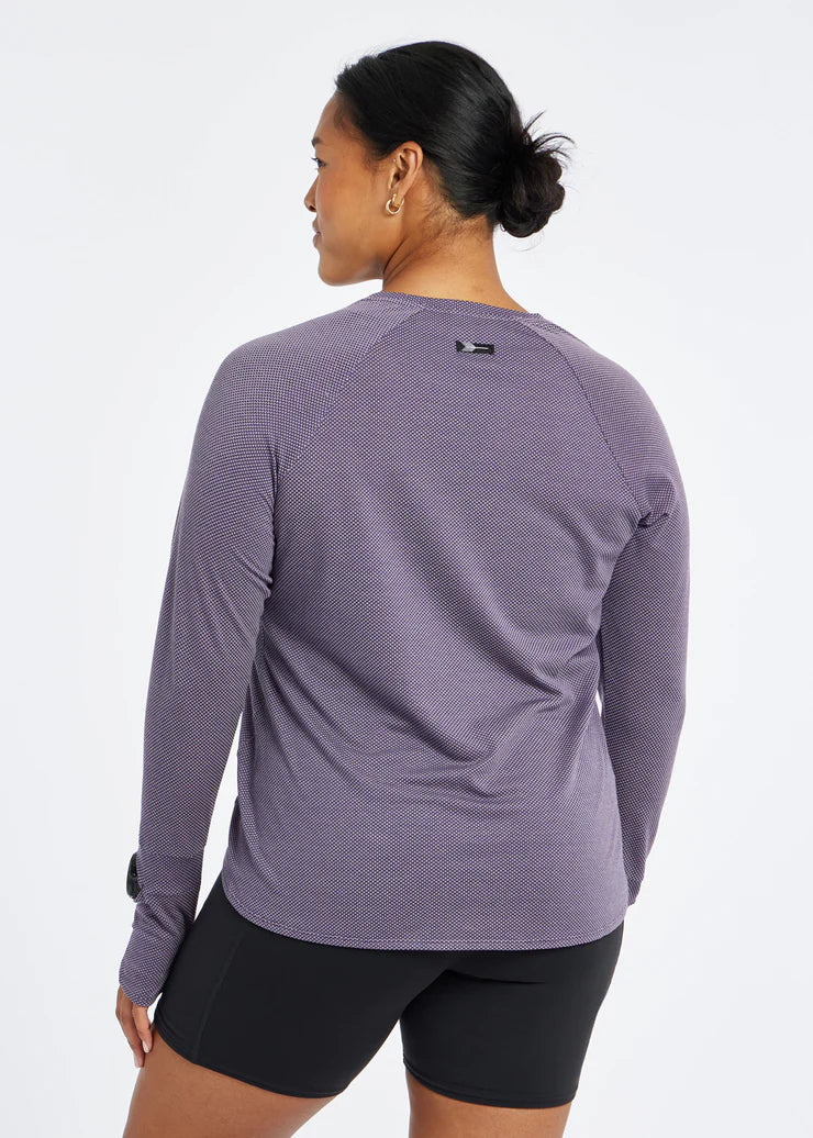 Women's Oiselle Flyout Long Sleeve. Purple.