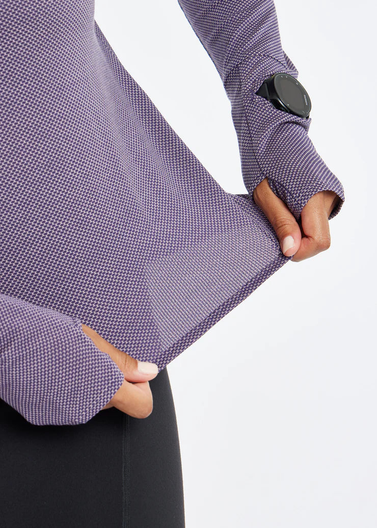 Women's Oiselle Flyout Long Sleeve. Purple.
