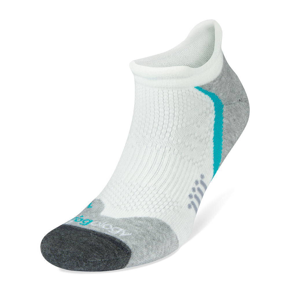 Unisex Jogology socks. Medium cushion. Now show. White. Front/Lateral view.