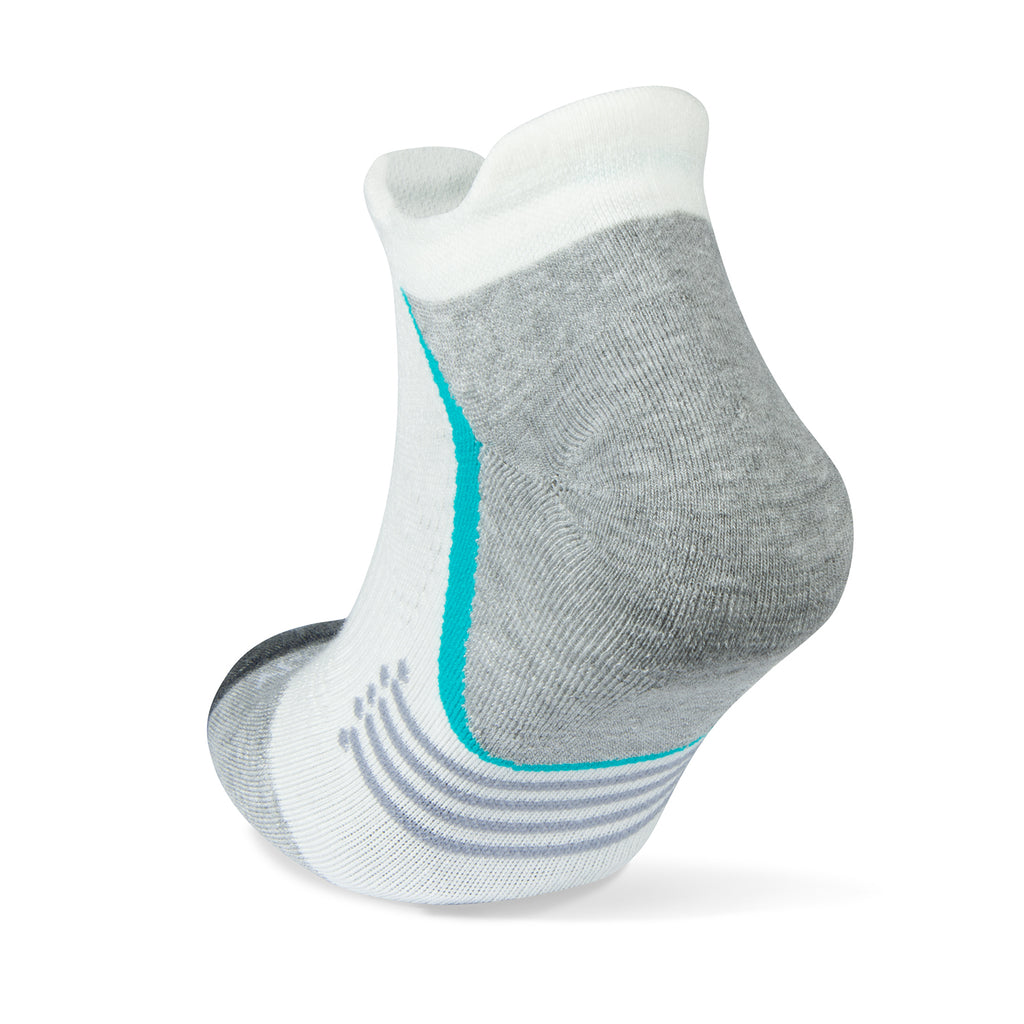 Unisex Jogology socks. Medium cushion. Now show. White. Rear/Lateral view.